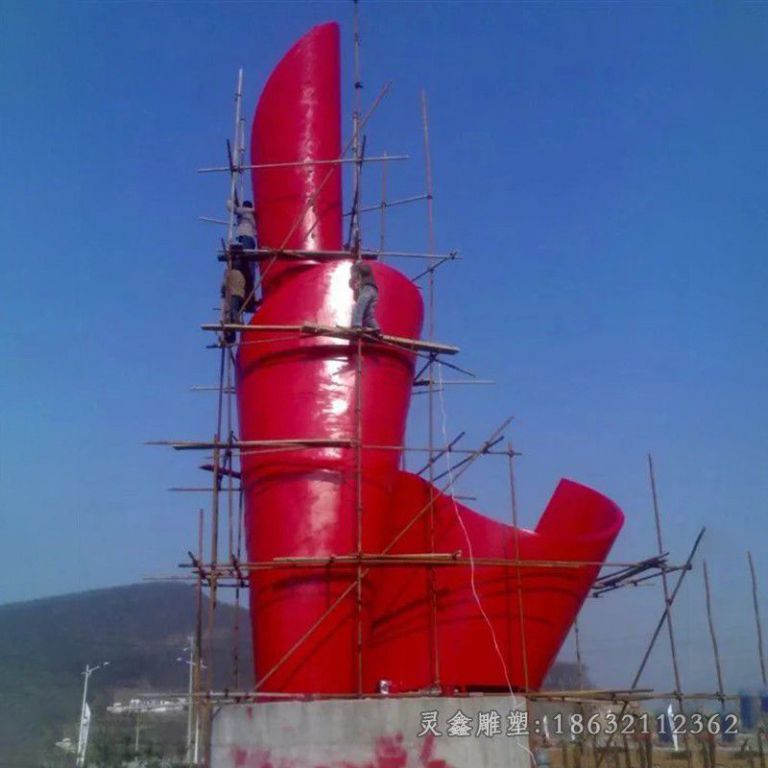 不锈钢彩绘火炬公园雕塑