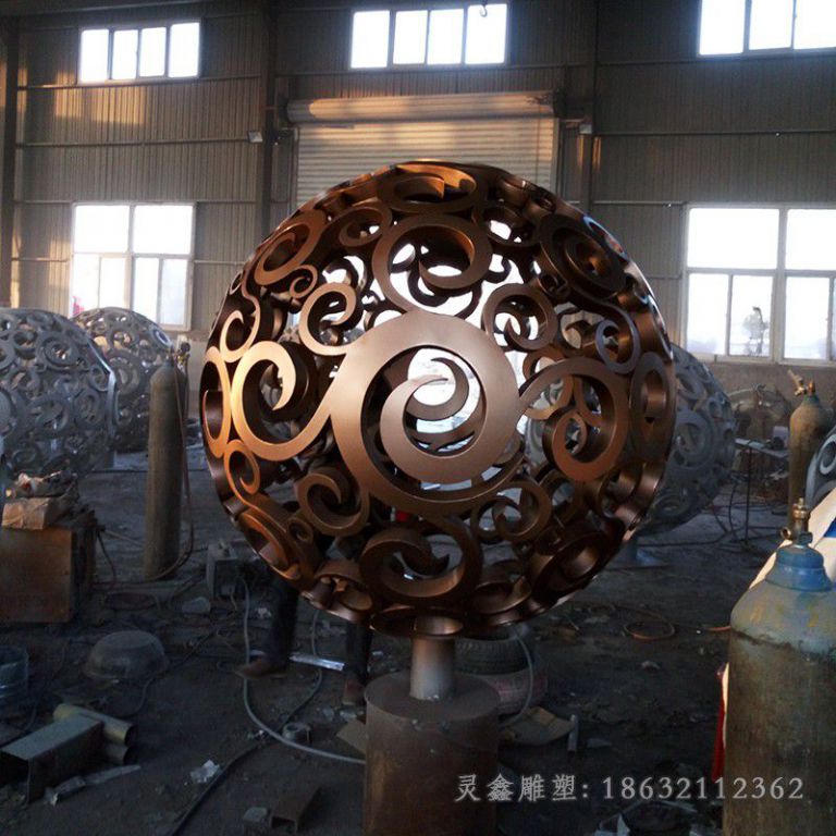 镂空球广场不锈钢雕塑