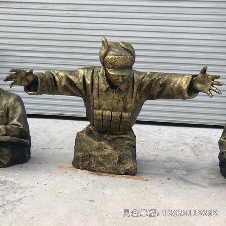 名人黄继光户外铜雕