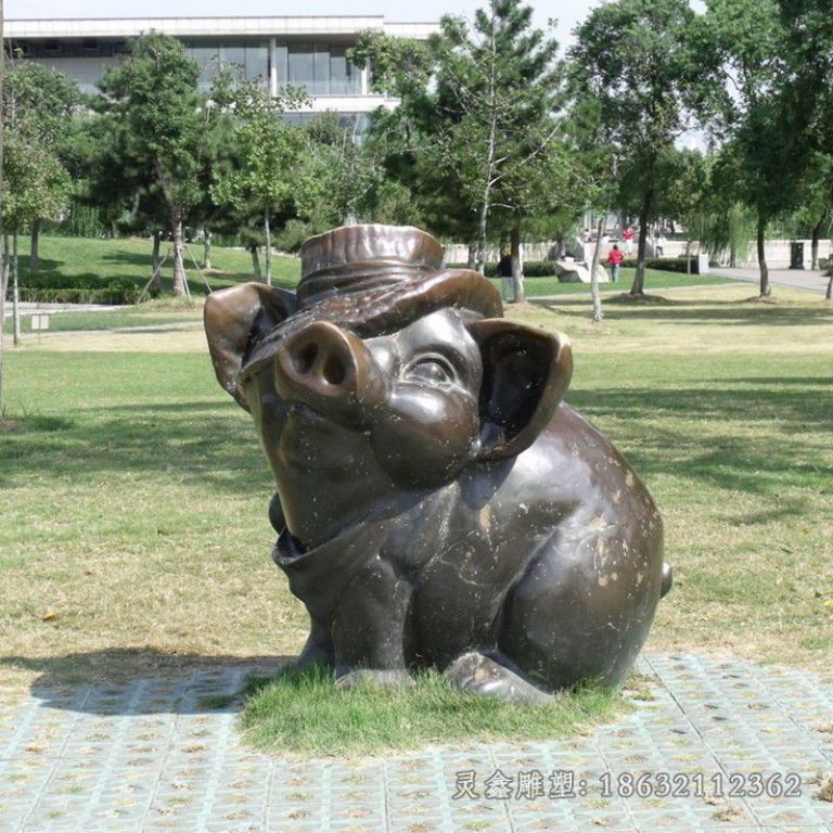 动物猪校园景观铜雕