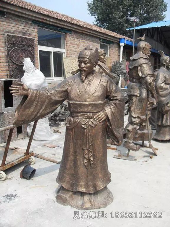 古代将军校园人物铜雕