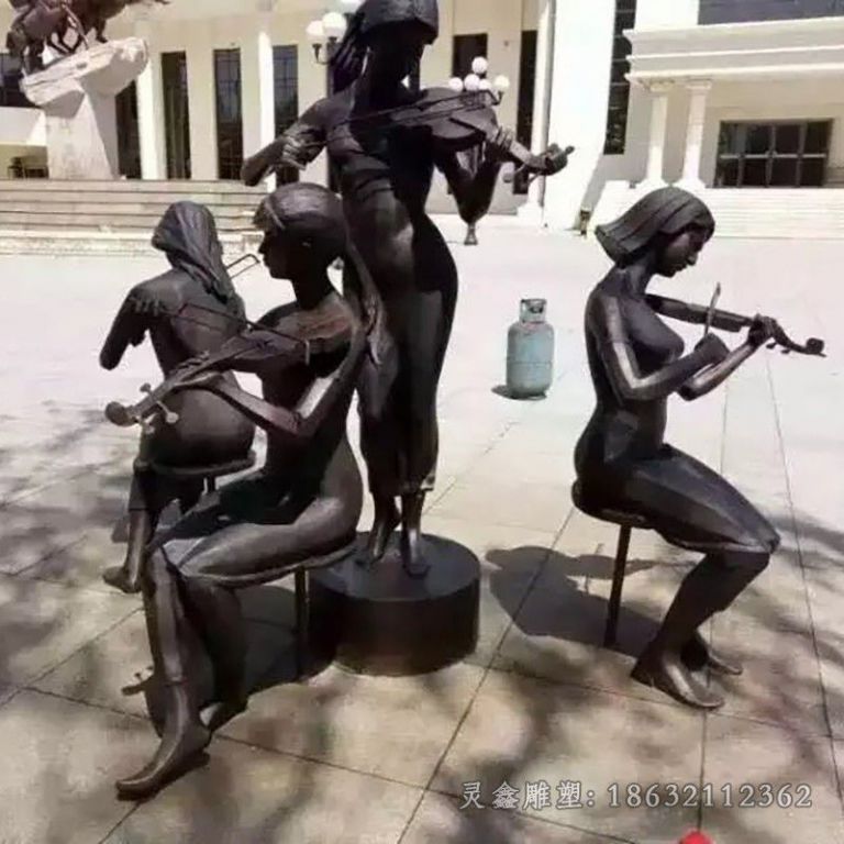 街头艺人人物景观铜雕