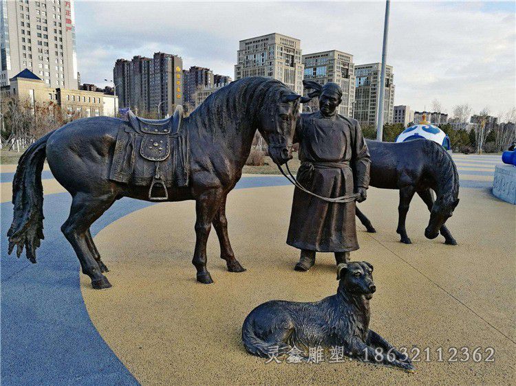 街边小品抽象景观铜雕