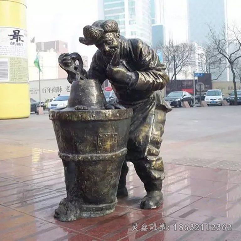 街边人物景观小品铜雕