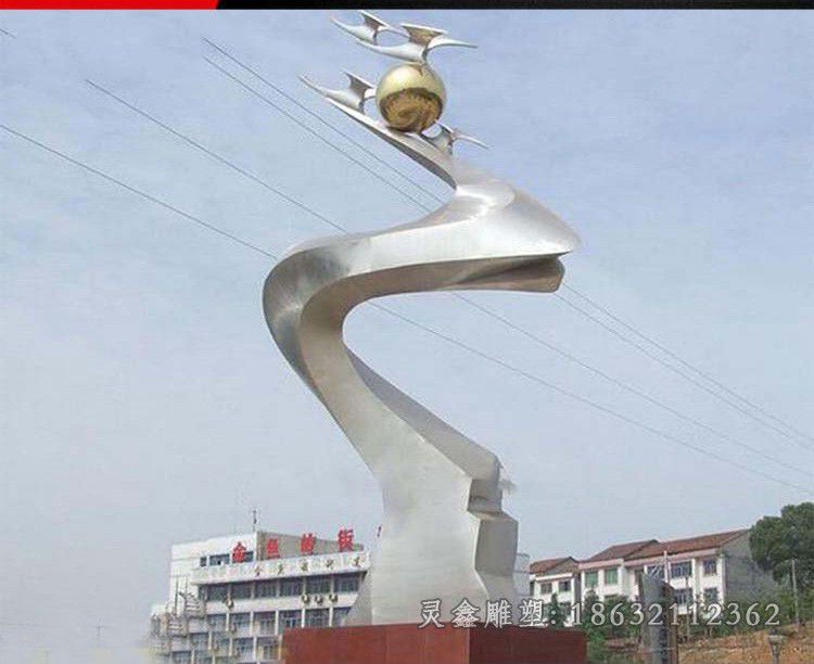不锈钢科技之旅企业雕塑