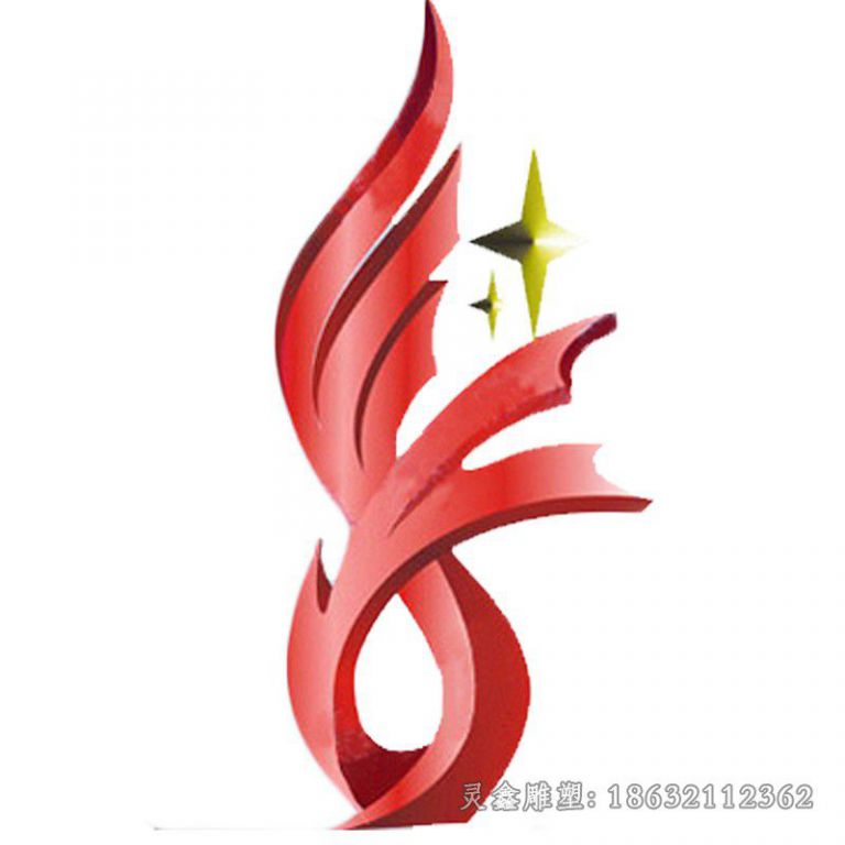 不锈钢喇叭花飘带景观雕塑
