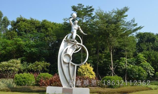不锈钢镜面打篮球城市雕塑