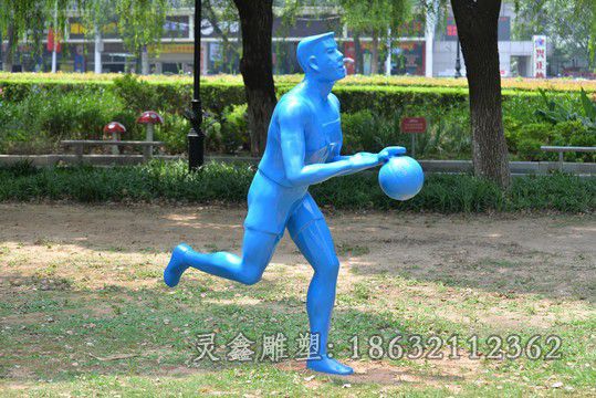 不锈钢彩绘打篮球广场雕塑