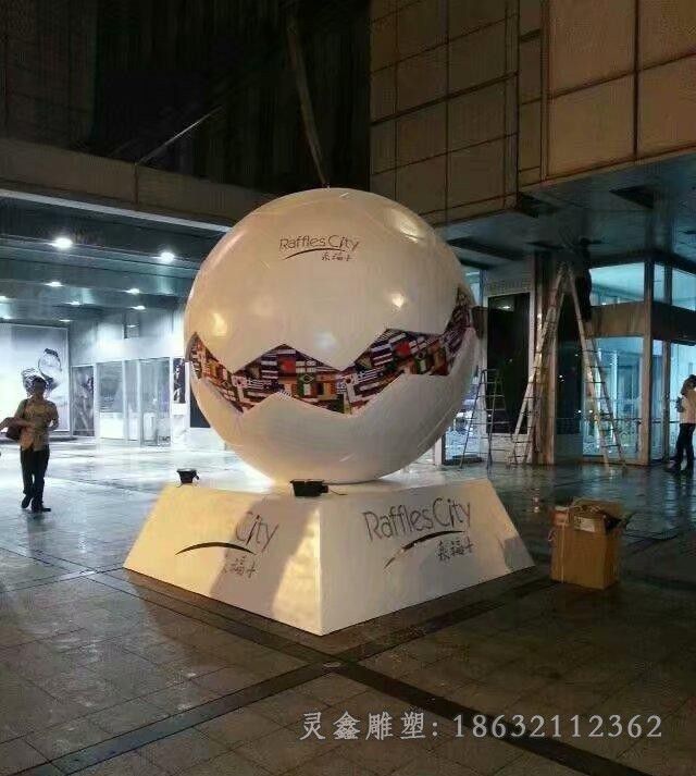 不锈钢篮球标志景观雕塑