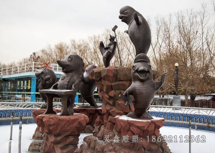动物海豹城市景观铜雕