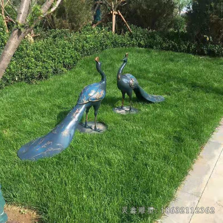 抽象孔雀商场动物铜雕