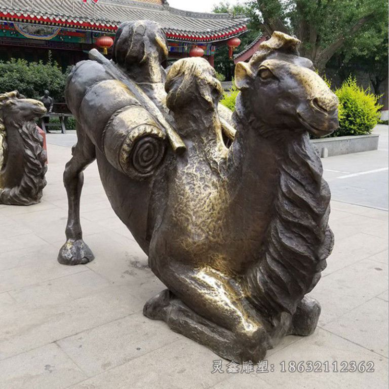 驮行李骆驼别墅铜雕
