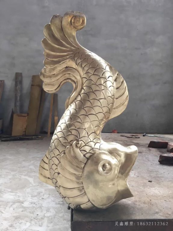 鲤鱼喷泉广场景观铜雕