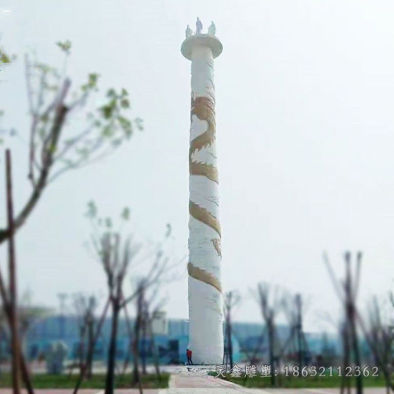 不锈钢龙柱公园景观雕塑