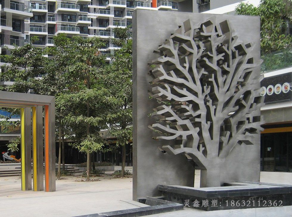 不锈钢镂空树景观雕塑