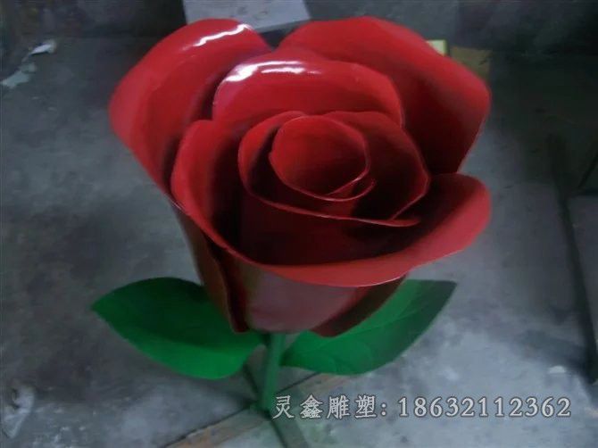 不锈钢玫瑰花城市雕塑