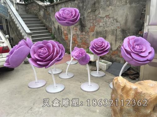 不锈钢玫瑰花商场雕塑