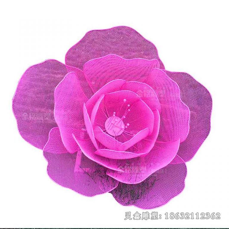 不锈钢彩绘镂空玫瑰花雕塑