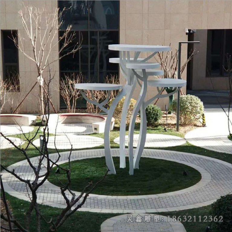 不锈钢抽象蘑菇景观雕塑