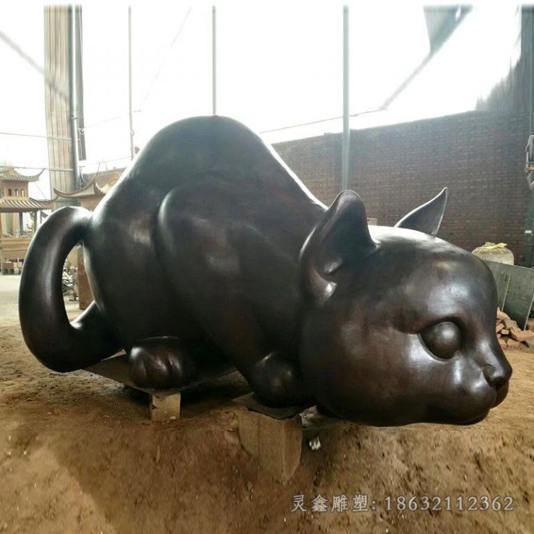 动物猫动物景观铜雕
