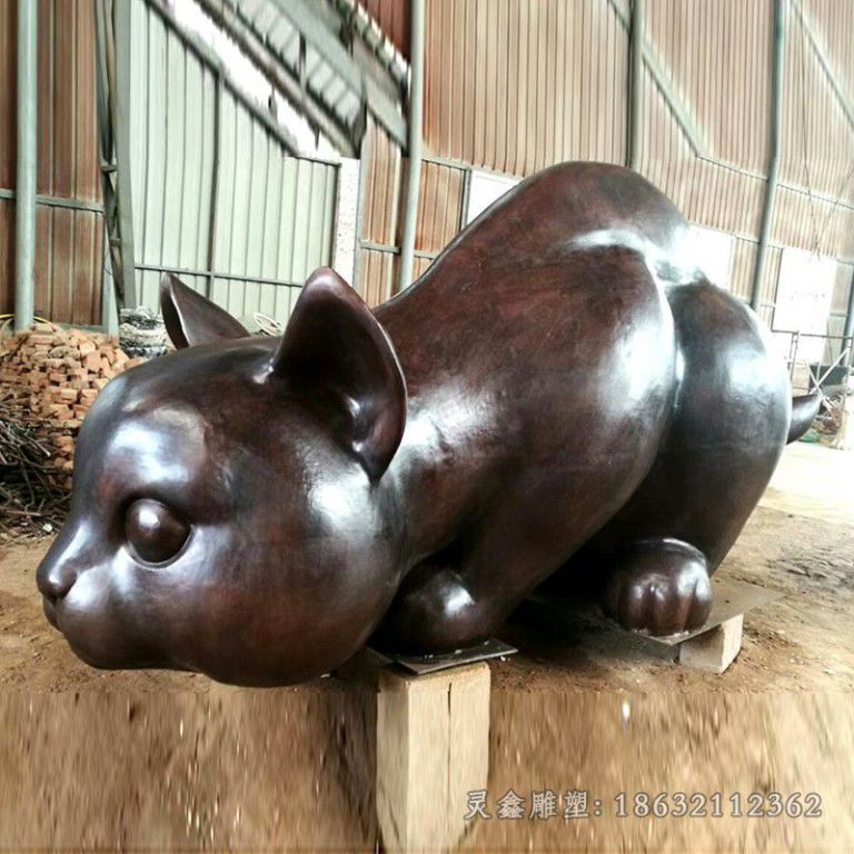 动物猫城市景观铜雕