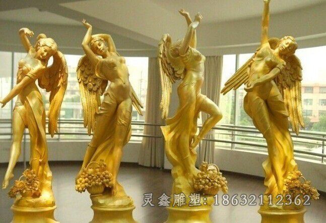美女天使西方人物铜雕