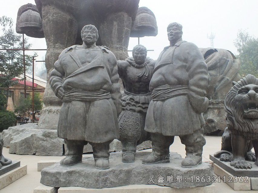 少数民族蒙古族人物铜雕