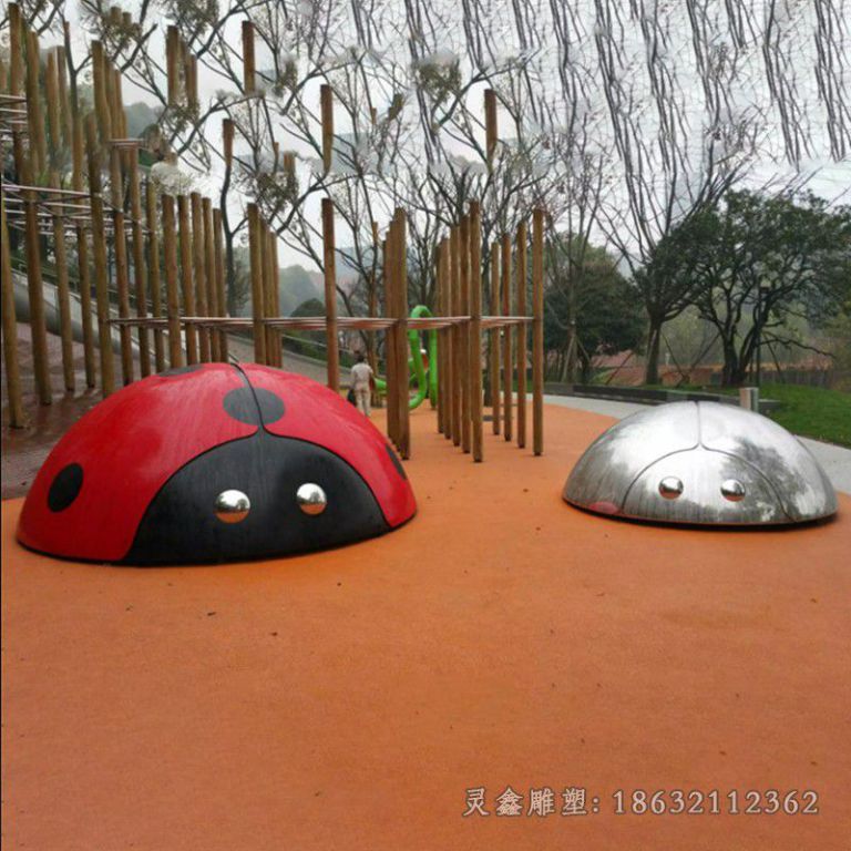 不锈钢七星瓢虫园林雕塑