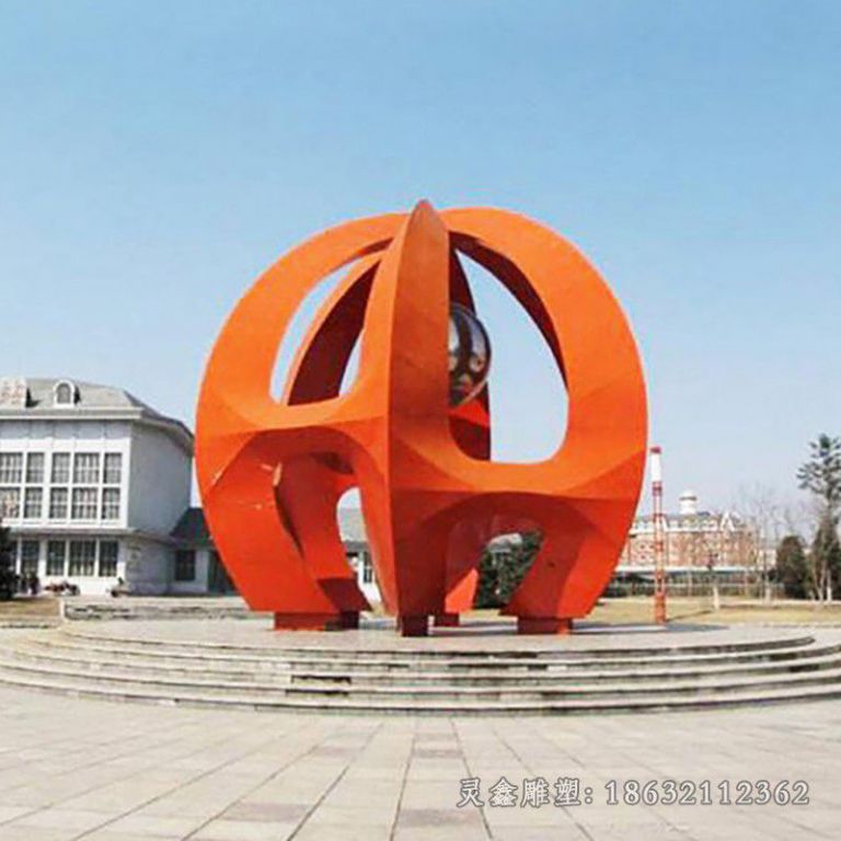 不锈钢拼接企业景观雕塑