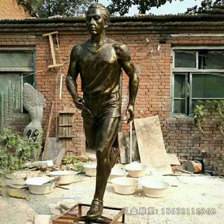 跑步人物景观铜雕
