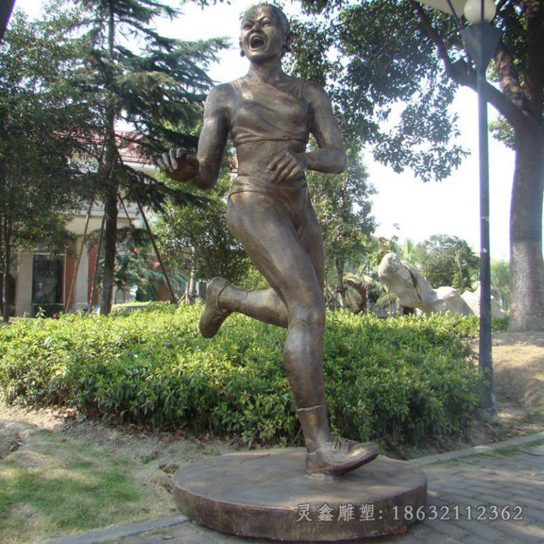 跑步户外人物铜雕