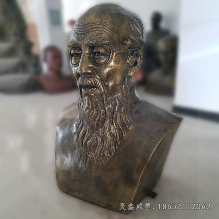 齐白石胸像抽象铜雕