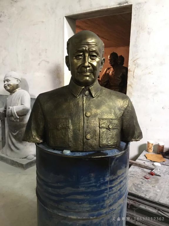 钱学森半身像人物铜雕