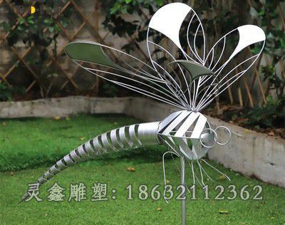 不锈钢蜻蜓校园动物雕塑