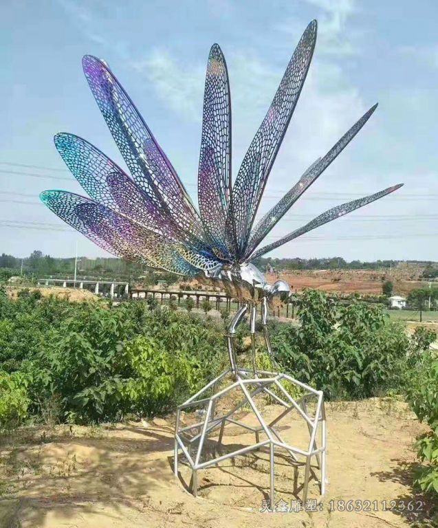不锈钢蜻蜓街边动物雕塑