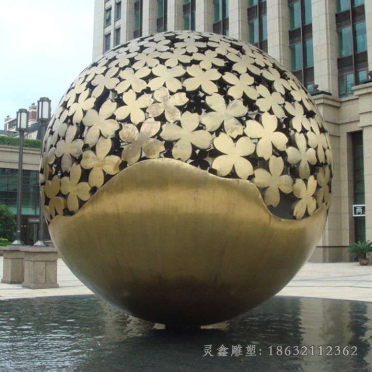 镂空球不锈钢景观雕塑