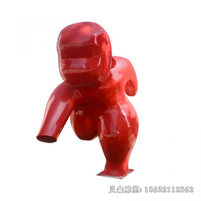 不锈钢彩绘抽象人物雕塑