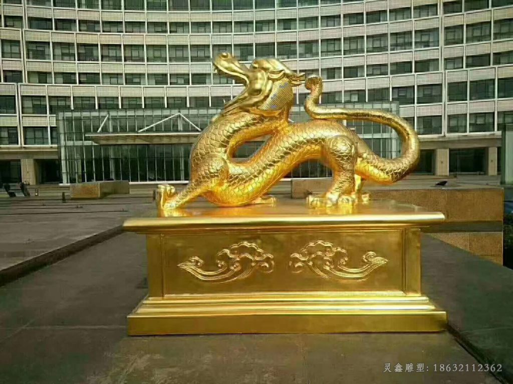 神兽龙抽象景观铜雕
