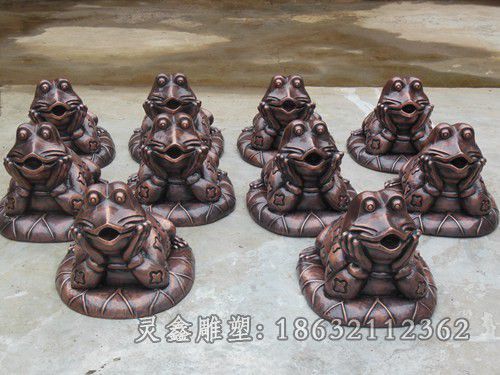 青蛙动物广场景观铜雕