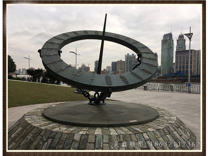 不锈钢日晷城市景观雕塑