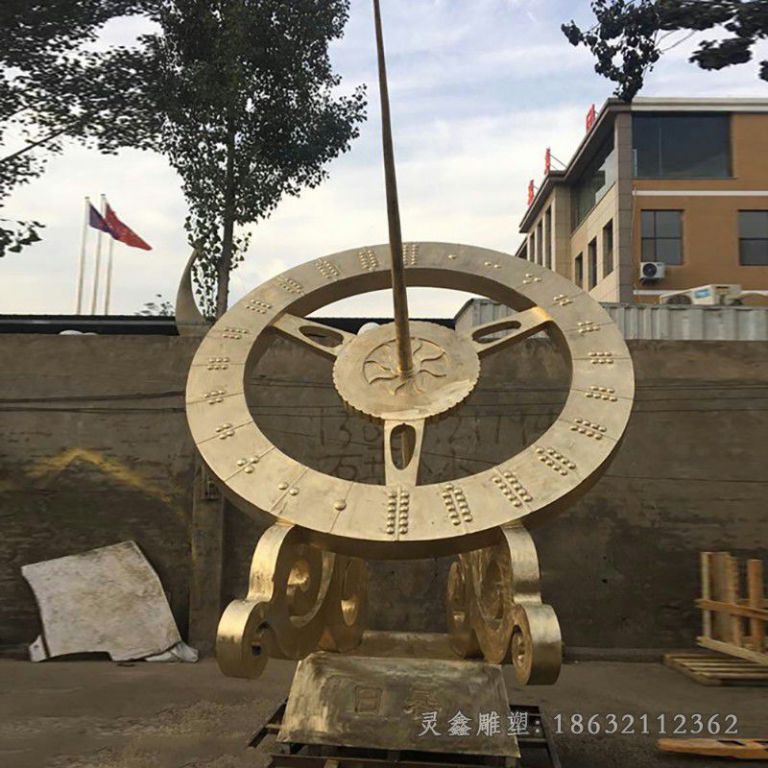 不锈钢日晷校园景观雕塑