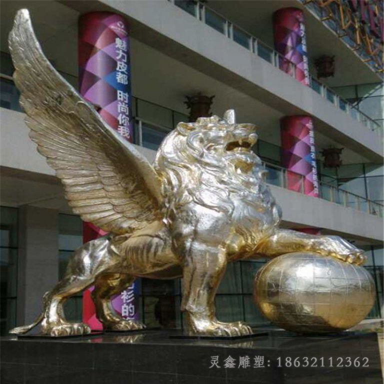 不锈钢动物狮子景观雕塑