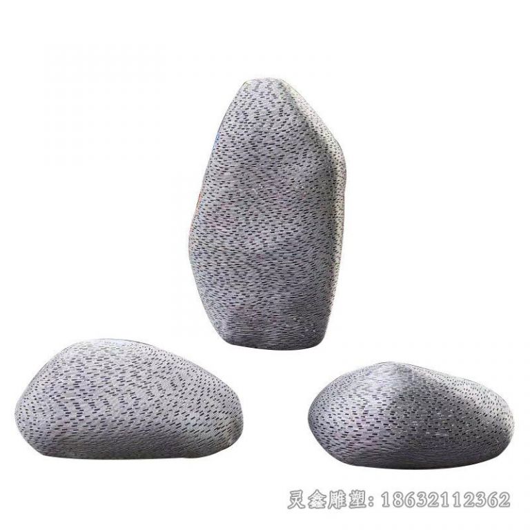 不锈钢石头抽象景观雕塑