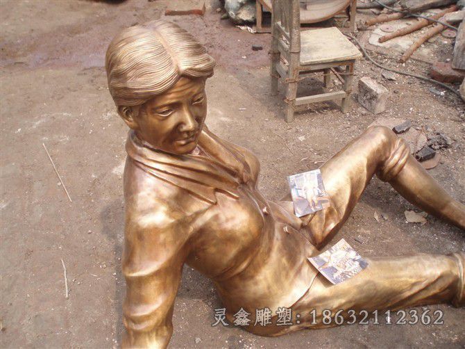 抽象人物景观小品铜雕