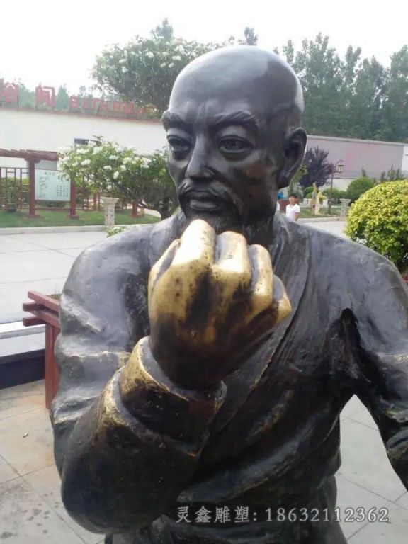 练功人物小品景观铜雕