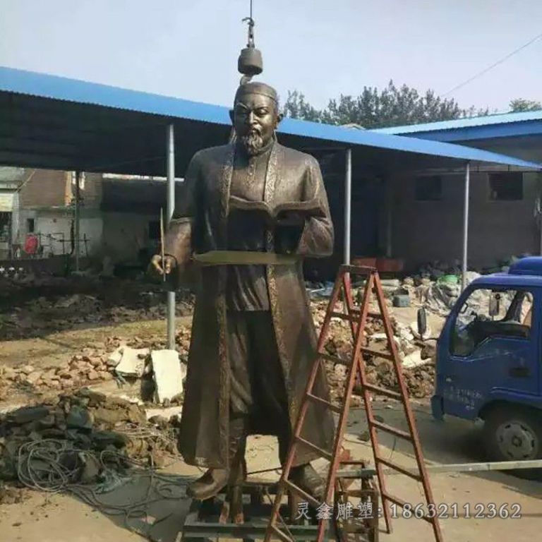少数民族人物景观铜雕