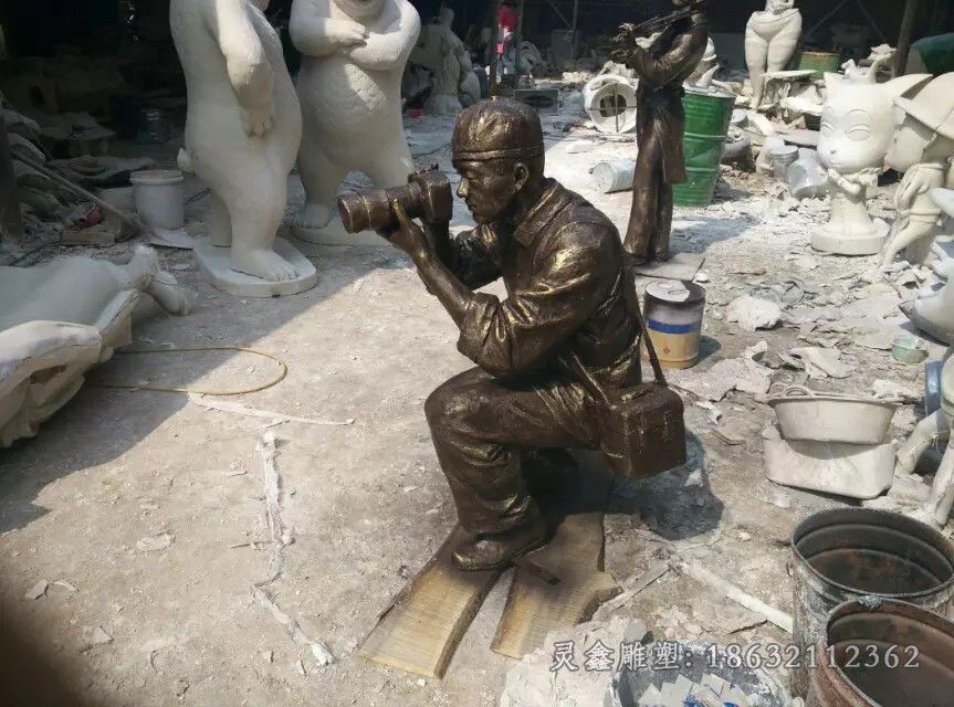 照相人物景观铜雕