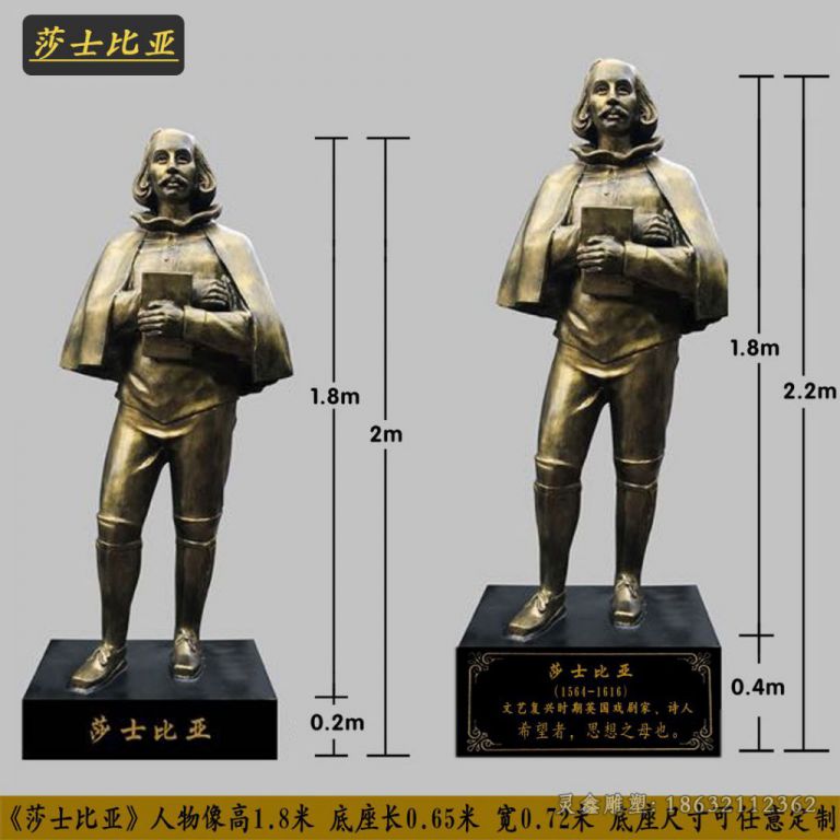 莎士比亚名人景观铜雕