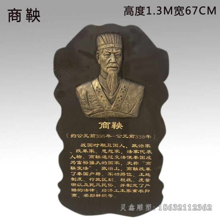 商鞅古代名人景观铜雕