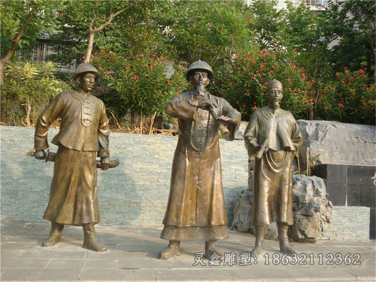 古代人物景观标志铜雕
